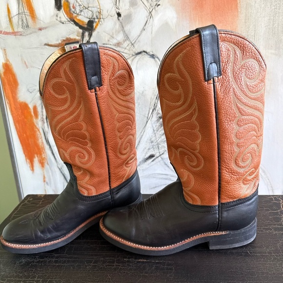 Brahma Black Wester Boots Classic Leather Design size 7 - Picture 8 of 15